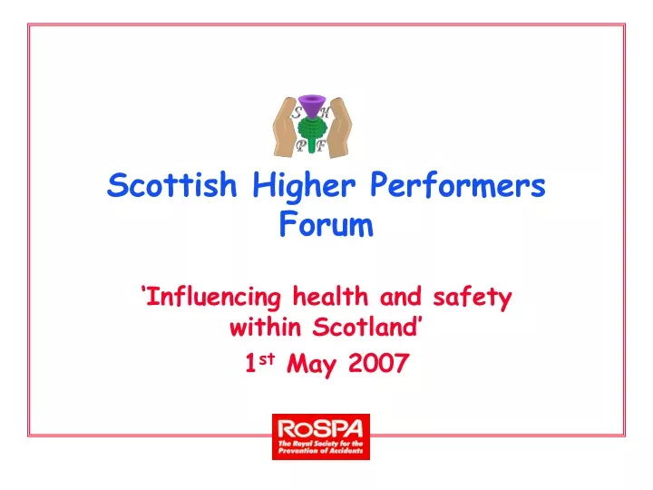 scottish higher performers forum