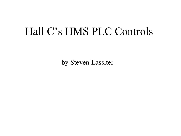 hall c s hms plc controls