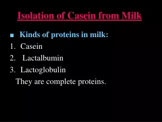 Isolation of Casein from Milk