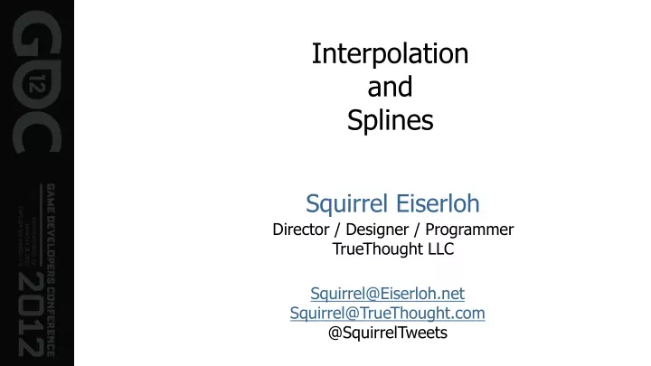 interpolation and splines