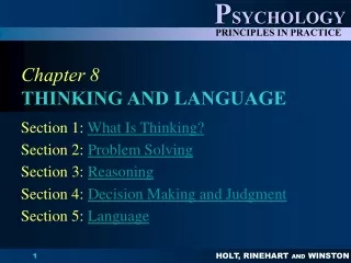 Chapter 8 THINKING AND LANGUAGE