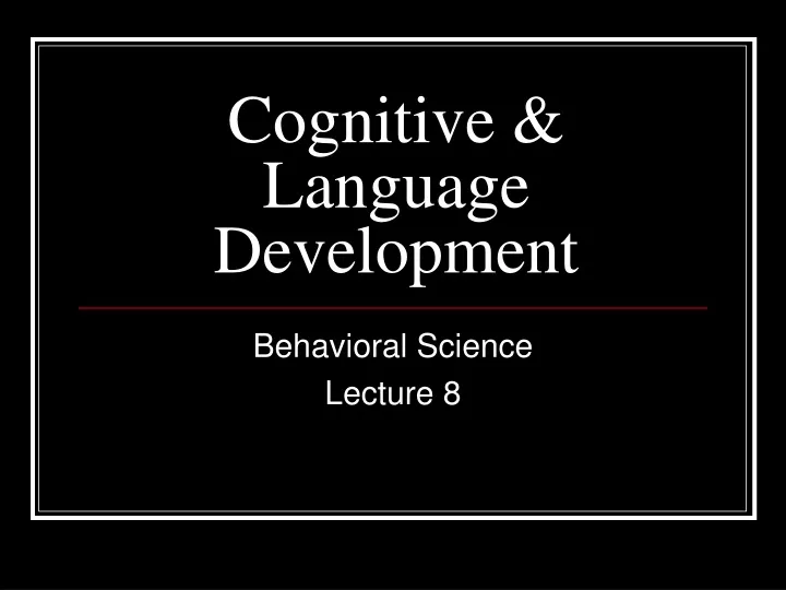 cognitive language development