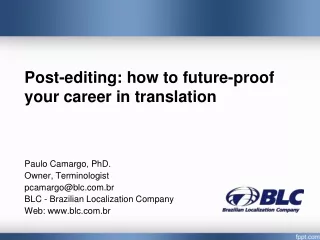 Post-editing: how to future-proof your career in  translation