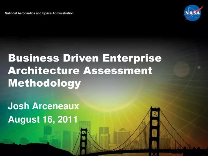 business driven enterprise architecture assessment methodology