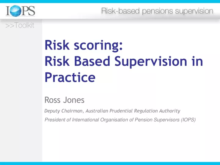 risk scoring risk based supervision in practice