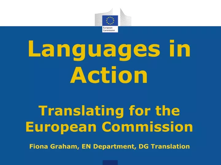 languages in action translating for the european