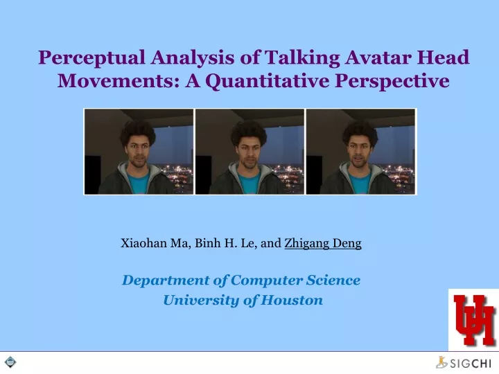perceptual analysis of talking avatar head