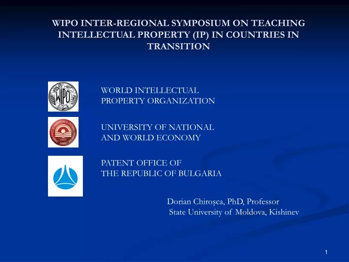 wipo inter regional symposium on teaching intellectual property ip in countries in transition
