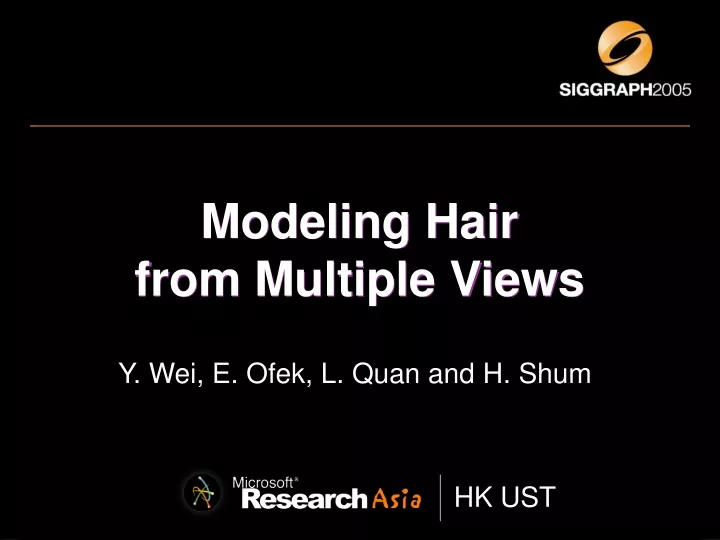 modeling hair from multiple views