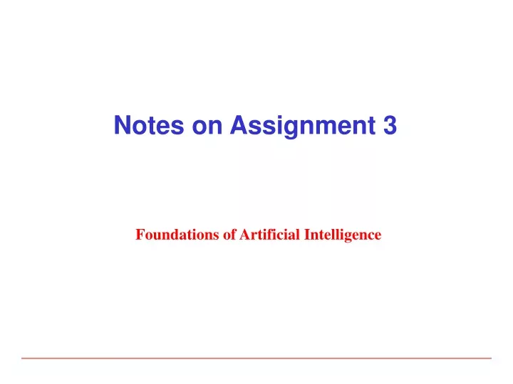 notes on assignment 3