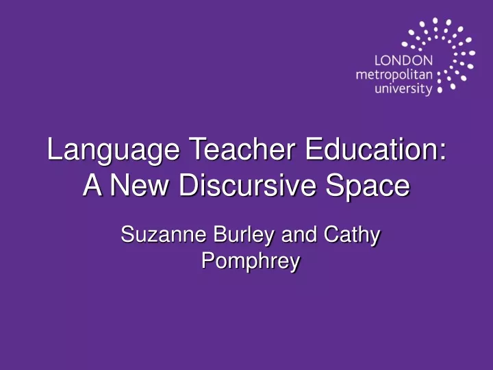 language teacher education a new discursive space