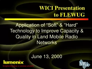 WICI Presentation  to FLEWUG