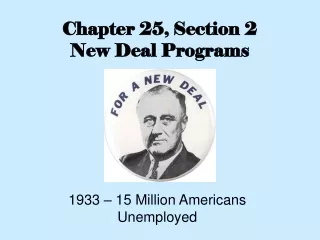 Chapter 25, Section 2 New Deal Programs