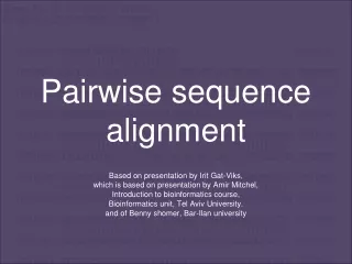 Pairwise sequence alignment