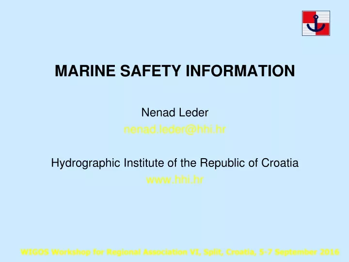 marine safety information nenad leder nenad