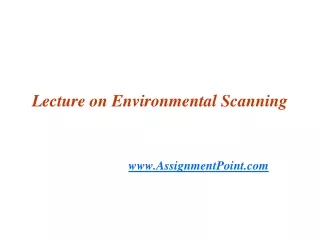 Lecture on Environmental Scanning