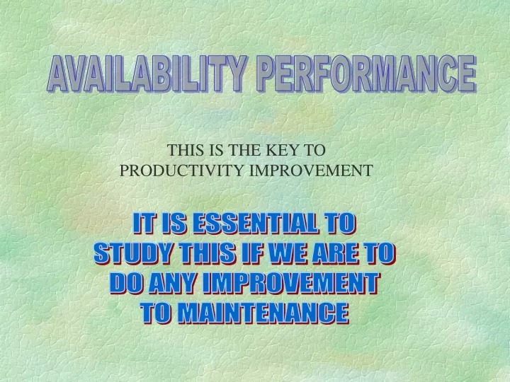 availability performance