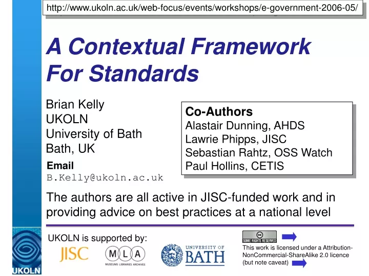a contextual framework for standards