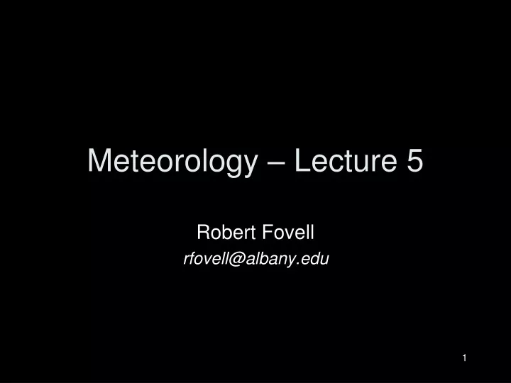 meteorology lecture 5
