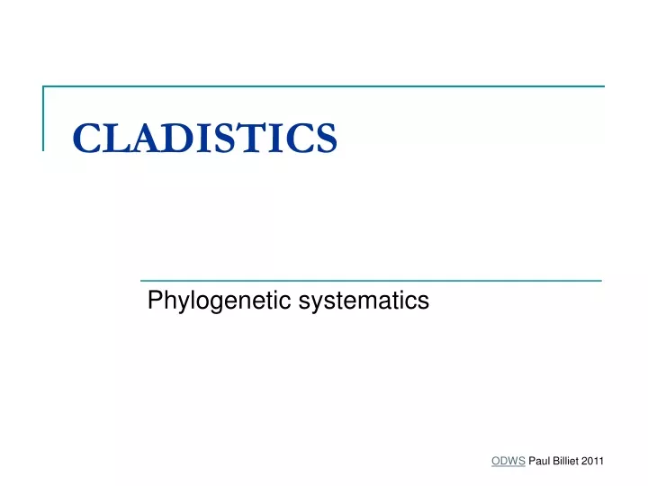 cladistics
