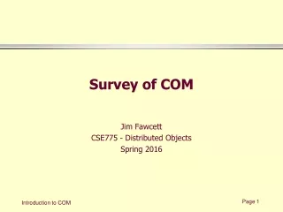 Survey of COM