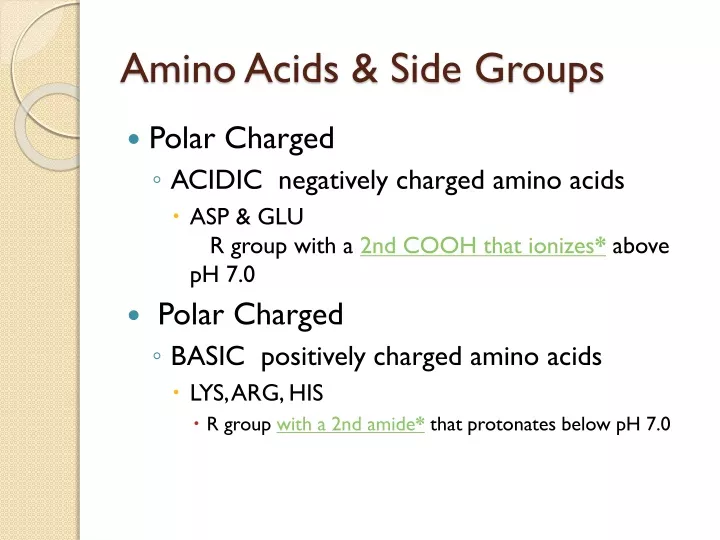 amino acids side groups