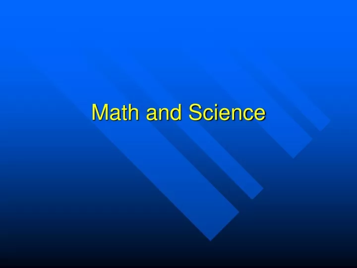 math and science