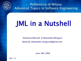 Politecnico di Milano Advanced Topics in Software Engineering