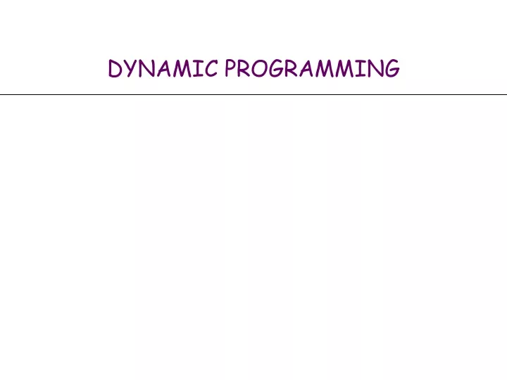 dynamic programming