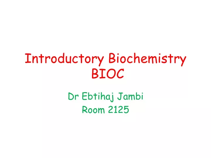 introductory biochemistry bioc