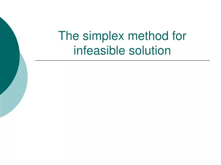 the simplex method for infeasible solution