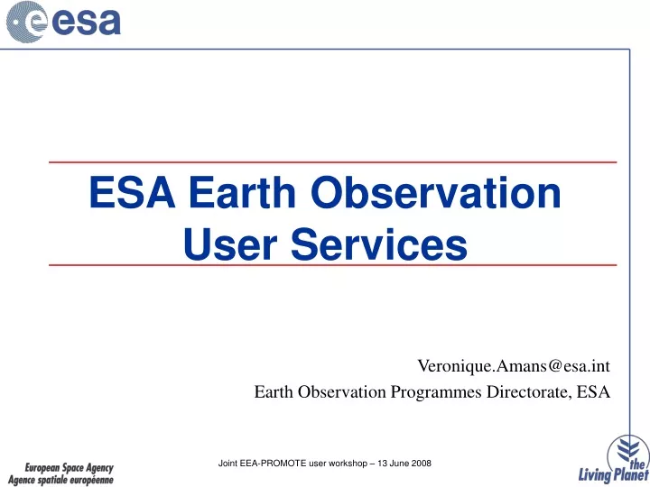 esa earth observation user services