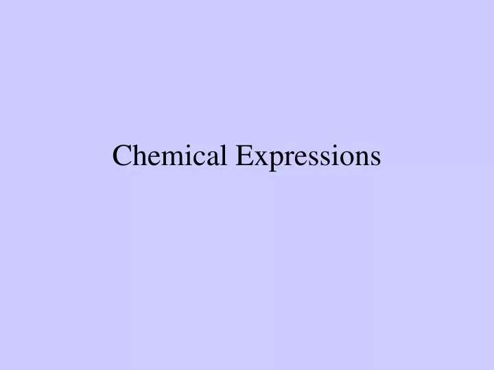 chemical expressions