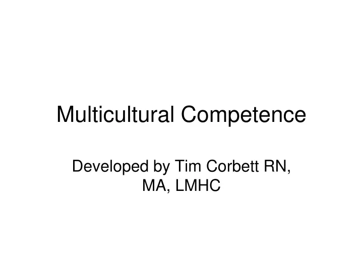 multicultural competence