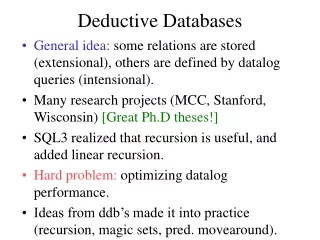 Deductive Databases