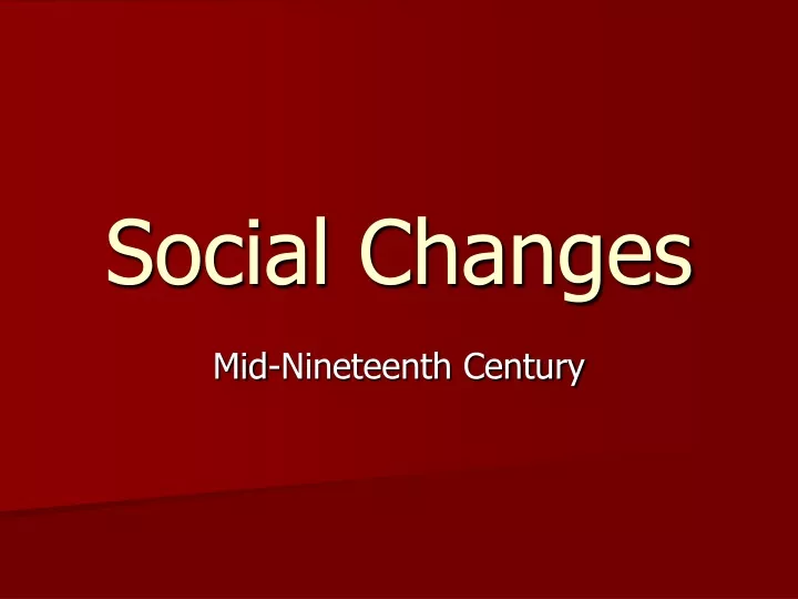 social changes