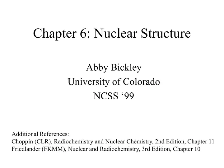 chapter 6 nuclear structure