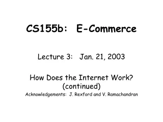 CS155b:  E-Commerce