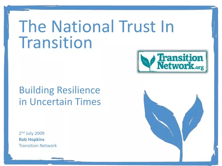 the national trust in transition