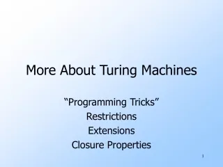 More About Turing Machines