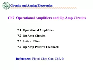 Ch7  Operational Amplifiers and Op Amp Circuits