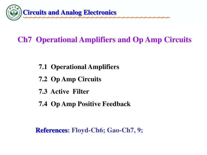 circuits and analog electronics