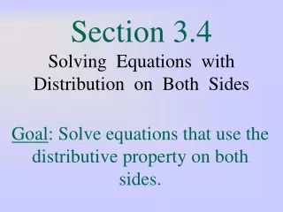 Section 3.4 Solving  Equations  with  Distribution  on  Both  Sides