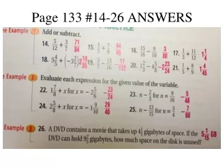 Page 133 #14-26 ANSWERS