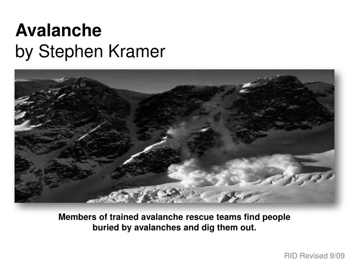 avalanche by stephen kramer