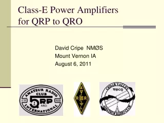 Class-E Power Amplifiers  for QRP to QRO