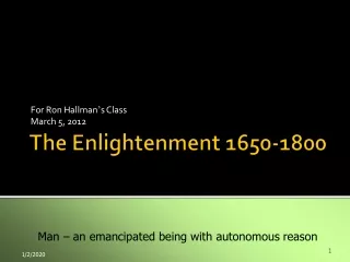 The Enlightenment 1650-1800