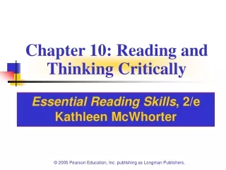 Chapter 10: Reading and Thinking Critically