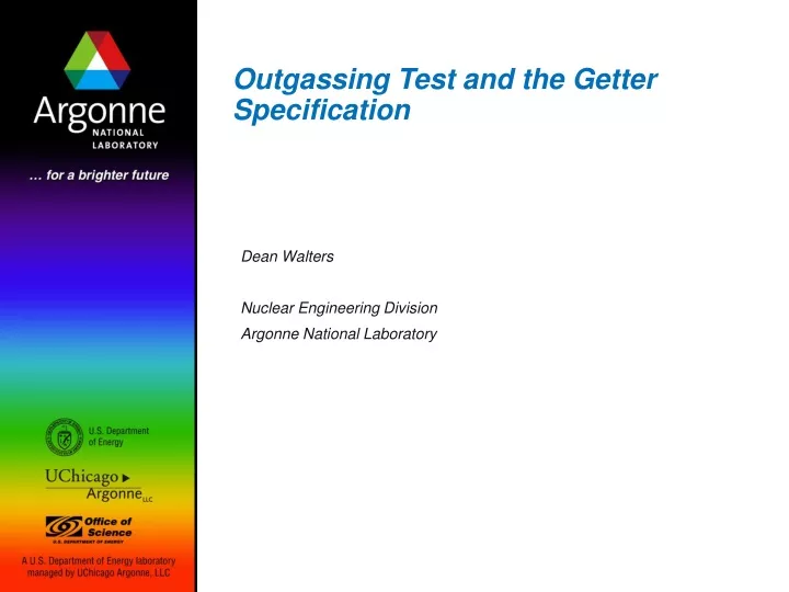 outgassing test and the getter specification