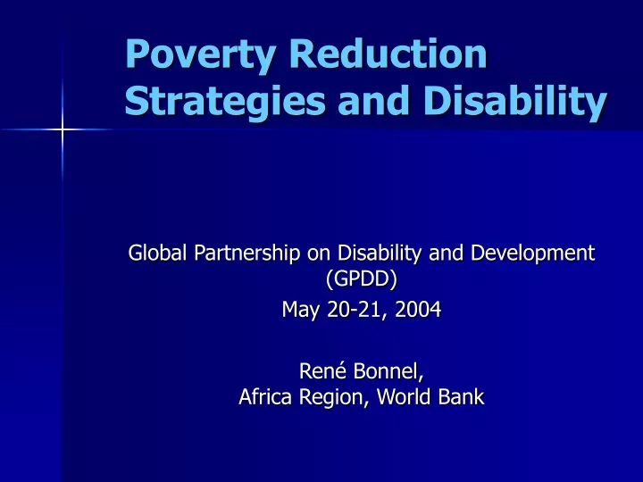 poverty reduction strategies and disability